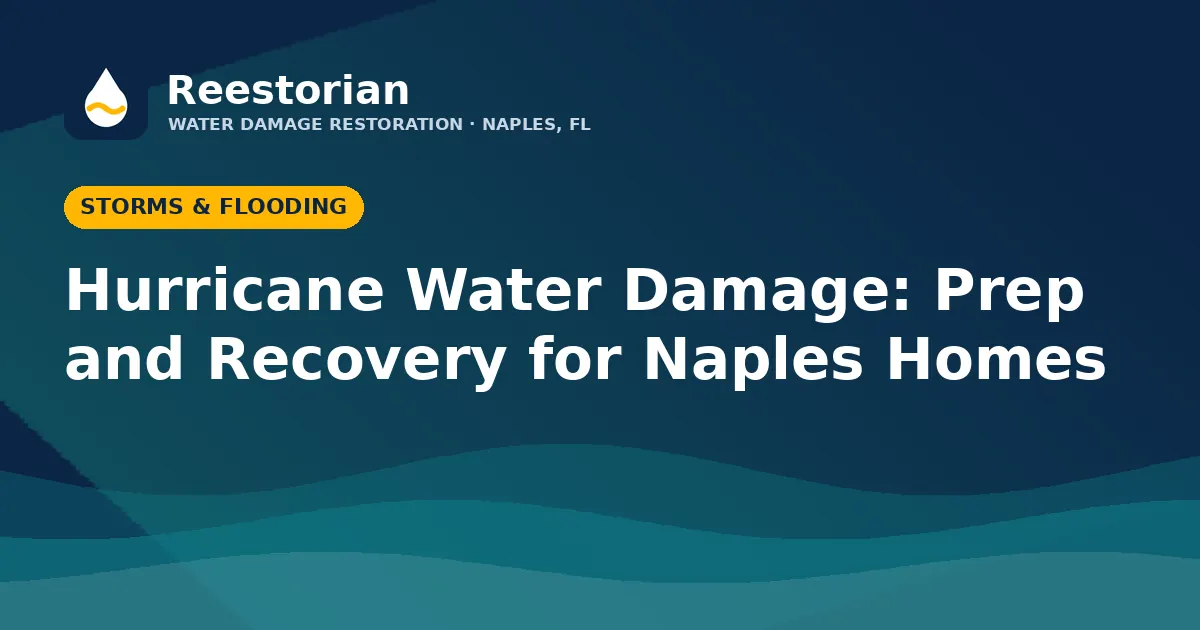 Hurricane water damage prep and recovery for Naples homes graphic
