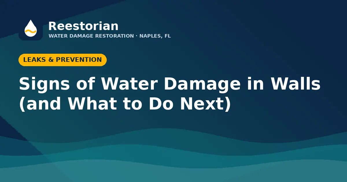 Signs of water damage in walls guide graphic